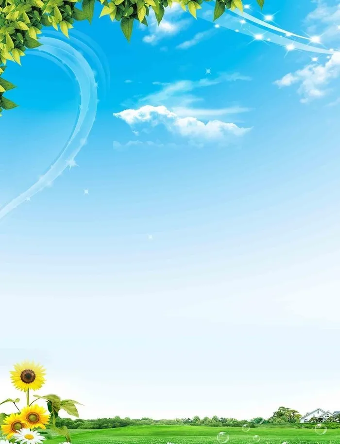 蓝天白云海报图片(2438x3288)psd模版下载