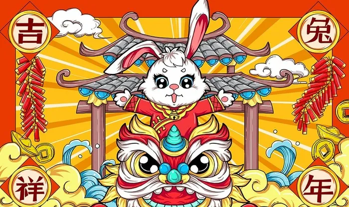 兔年插画图片(4000x2500)psd模版下载