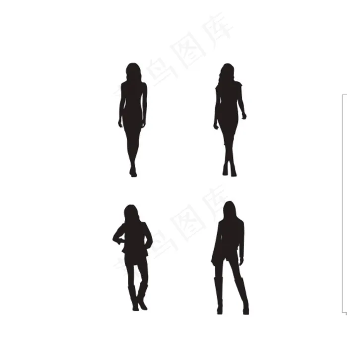 女性人物剪影图片cdr矢量模版下载