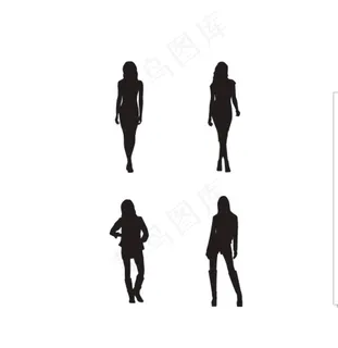女性人物剪影图片