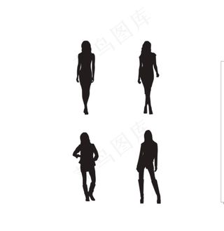 女性人物剪影图片