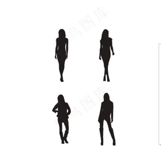 女性人物剪影图片