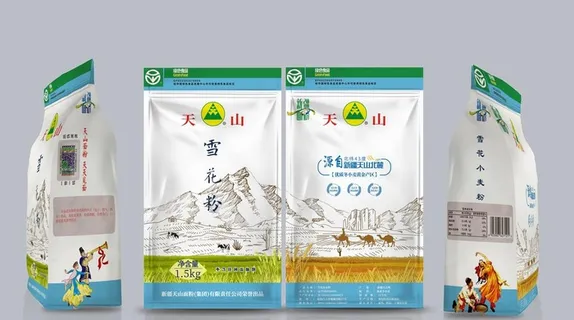 手绘面粉包装袋效果图图片