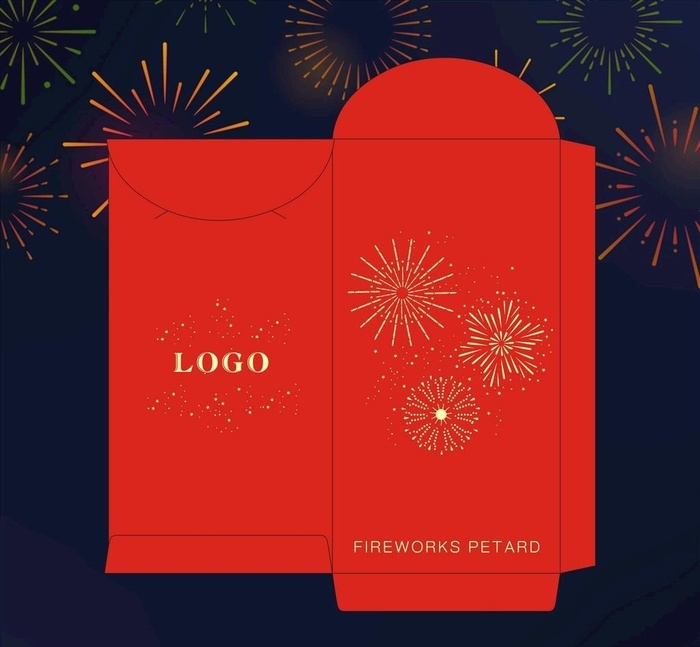 烟花利是封 2019年图片cdr矢量模版下载
