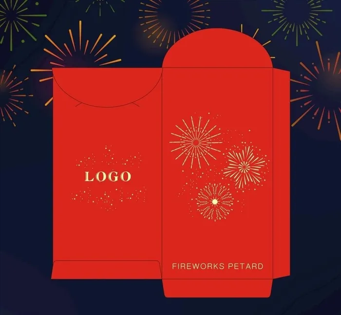 烟花利是封 2019年图片cdr矢量模版下载