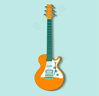 橘色吉他设计图片