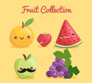 可爱表情水果图片