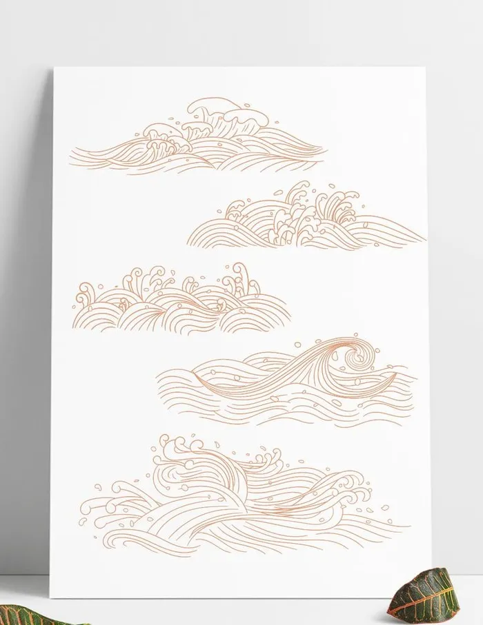 中式手绘浪花纹理水纹海浪水花大图片eps,ai矢量模版下载