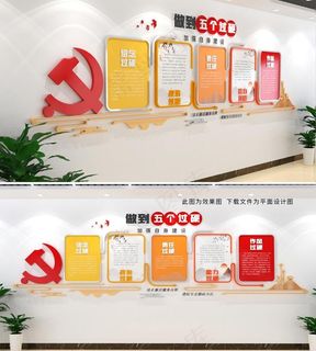 党员*五个过硬党建文化墙图片