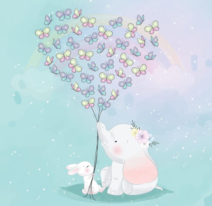 温馨浪漫儿童插画图片