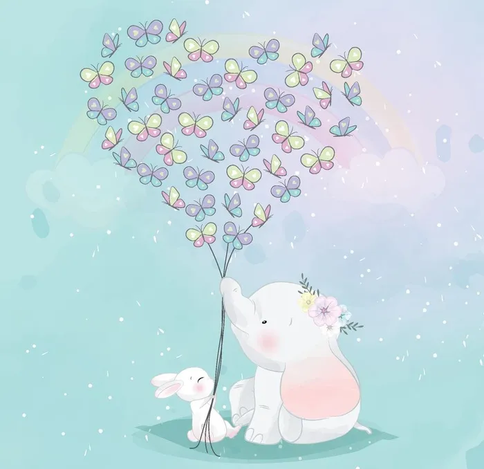温馨浪漫儿童插画图片