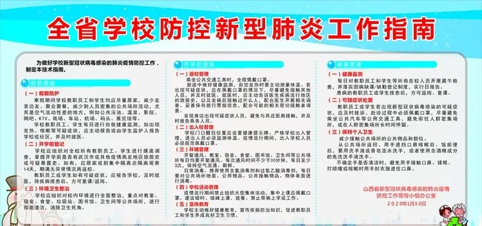 学校防控肺炎工作指南图片cdr矢量模版下载