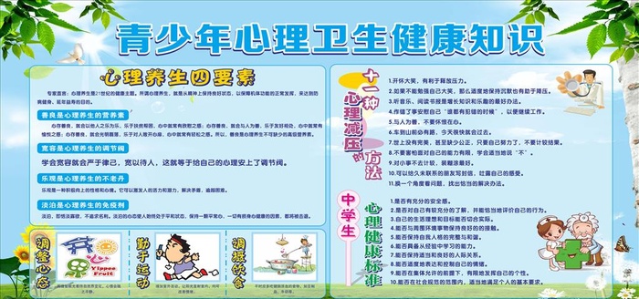 青少年心理健康知识宣传栏图片cdr矢量模版下载