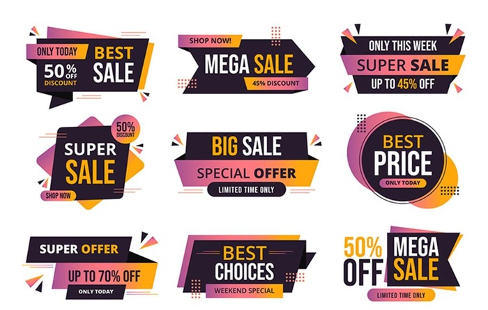 SALE促销图标合集矢量图片