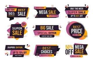 SALE促销图标合集矢量图片