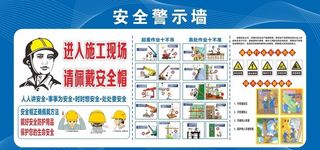 安全警示墙图片