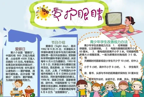 爱眼日手抄报图片