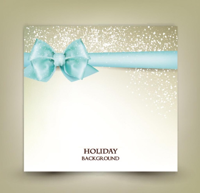 蓝色蝴蝶结丝带星光贺卡图片