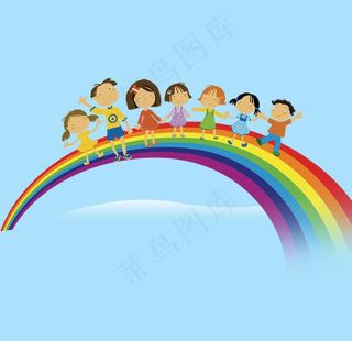 彩虹上的小孩子们图片