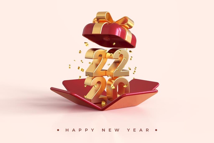 2022年3D新年快乐PS素材图片