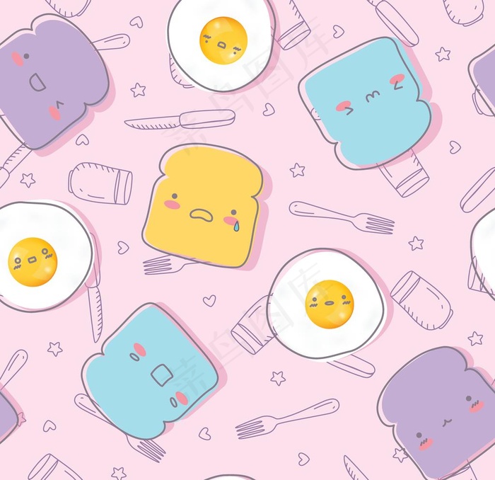 动植物无缝花纹图片