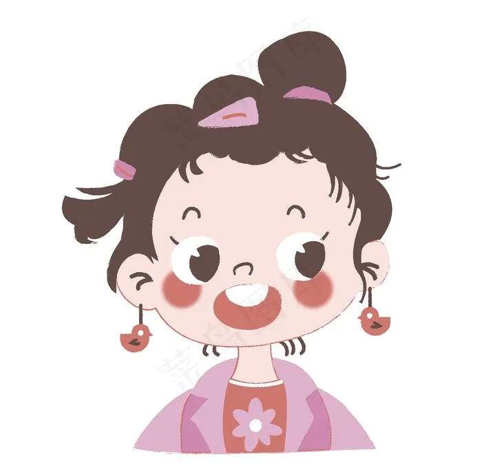 女孩图片ai矢量模版下载