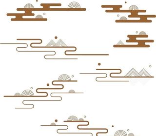 矢量山水花纹图片