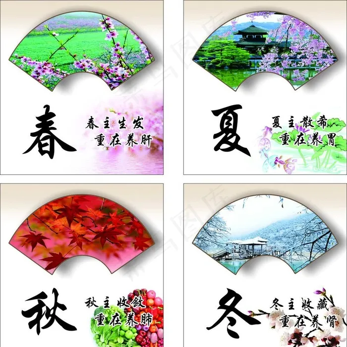 春夏秋冬图片cdr矢量模版下载
