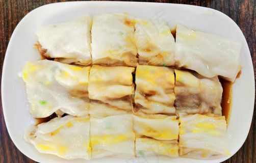 每日早餐肠粉摄影图图片