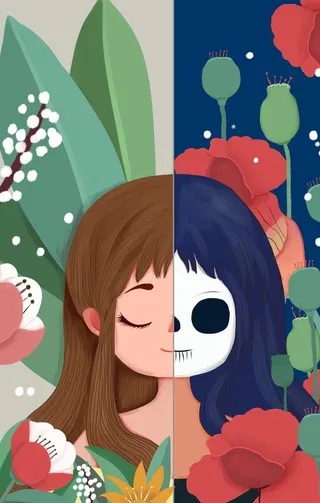 国际禁毒日珍爱生命手绘插画图片