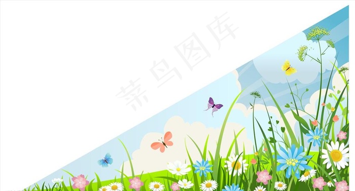 卡通花草背景图片cdr矢量模版下载