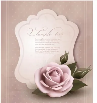 玫瑰花装饰卡片图片