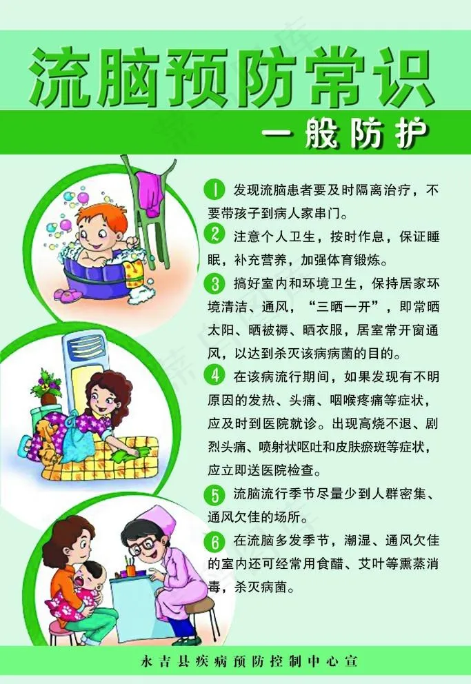 流脑预防常识图片psd模版下载