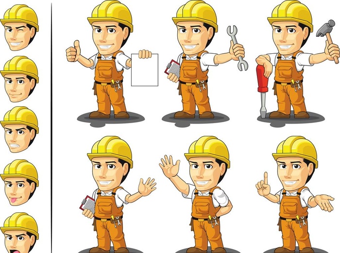 卡通建筑工人图片