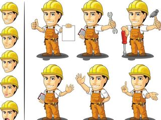卡通建筑工人图片