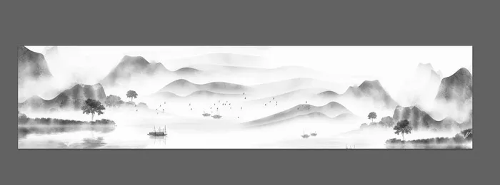 水墨山水图片(18709x4252)psd模版下载
