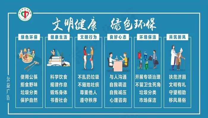 文明健康 绿色环保图片cdr矢量模版下载