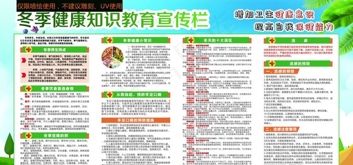 冬季健康知识教育宣传栏图片