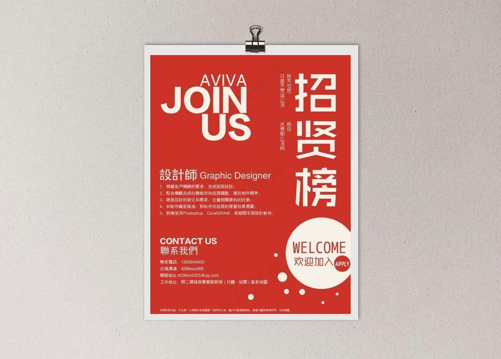 招聘海报图片psd模版下载