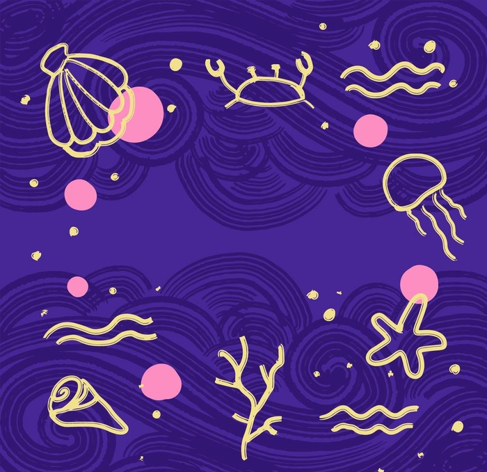 海洋背景图片ai矢量模版下载