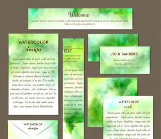 绿色水彩文具图片