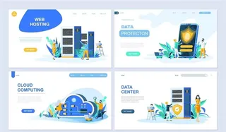 扁平风Ai矢量商务网页设计图片