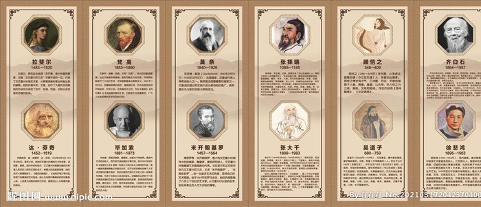 中外画家图片cdr矢量模版下载