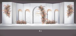 婚礼效果图 白色婚礼 婚礼背景图片