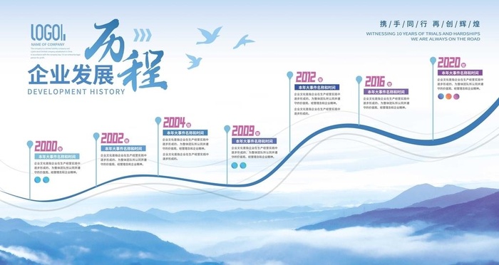 大气水墨企业发展历程时间轴文化图片(4724x2657)psd模版下载