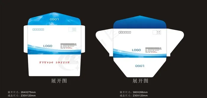 蓝色西式信封图片cdr矢量模版下载