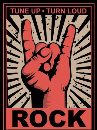 rock手指复古海报图片