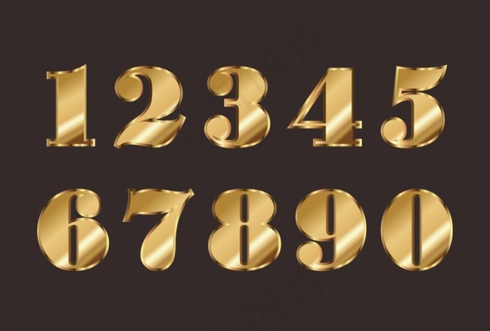 金色数字图片