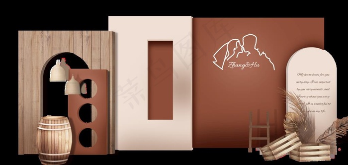 秋色婚礼迎宾区效果图图片