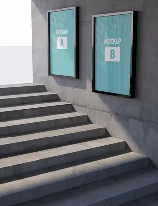 地铁海报样机图片